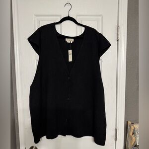 Anthropologie Black Sweater Vest 3X